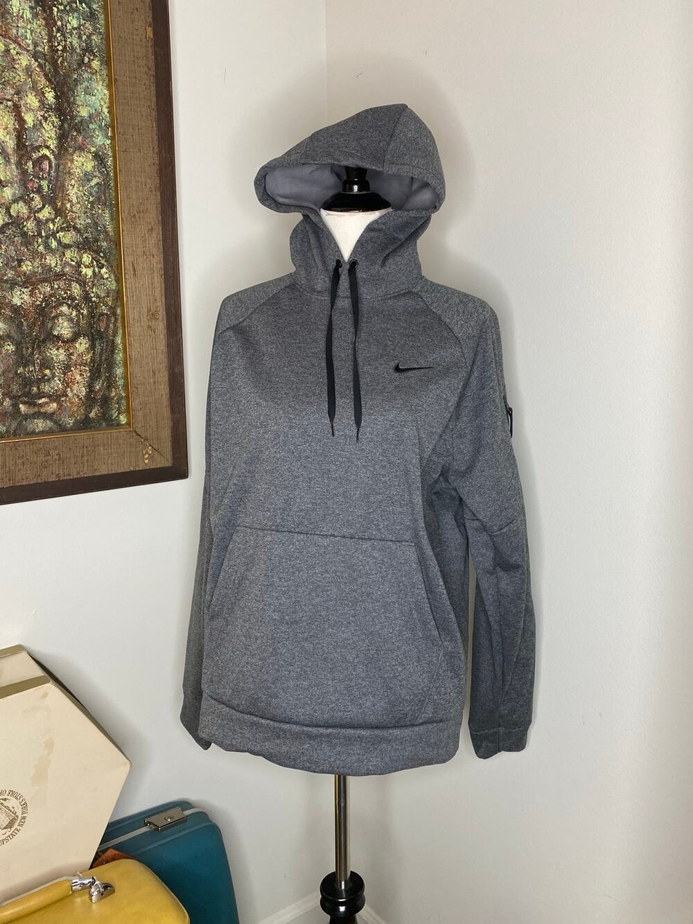 Nike Therma-FIT Men's M Fleece Pullover Hoodie NWT DQ4834 Charcoal Gray